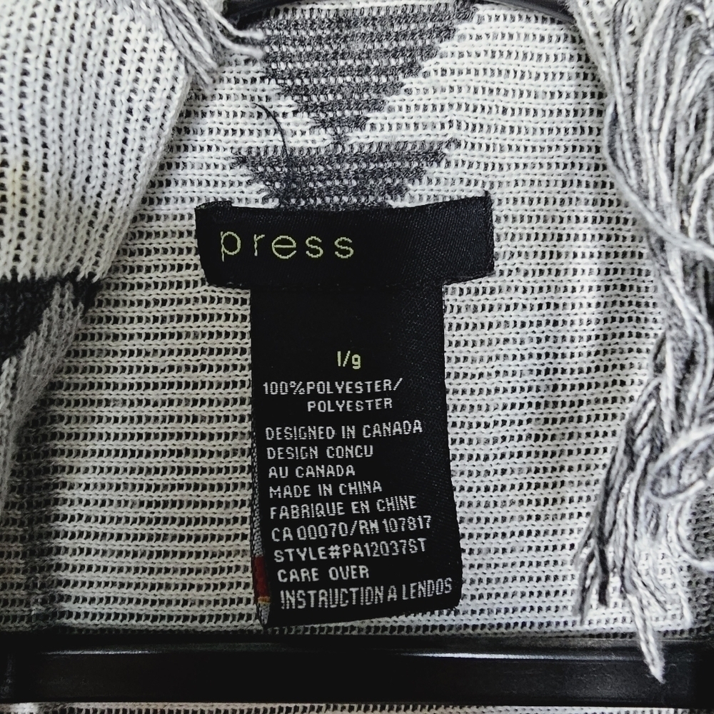 Press Aztec Pattern Fringe Lined Cardigan - Picture 7 of 7